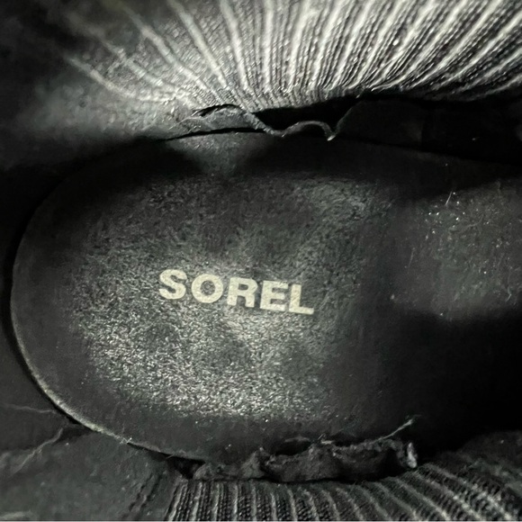 SOREL Joan of Arctic Women's Size 9.5 Black Brushed Leather Wedge Bootie - Picture 8 of 8